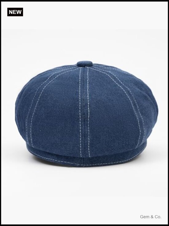 Vintage Newsboy Hat - 8 Panels Cabbie Hat - Adjustable Cotton Cap main image 6